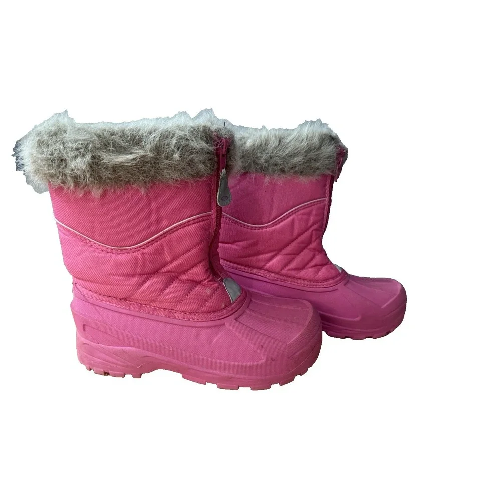C9 Champion Toddler Girl's Thermolite -SZ 3 Pink Faux Fur‎ Trim Winter Boots